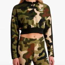 Камуфляжный свитер на молнии