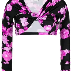 Укороченный топ с цветочным принтом Укороченный топ с цветочным принтом