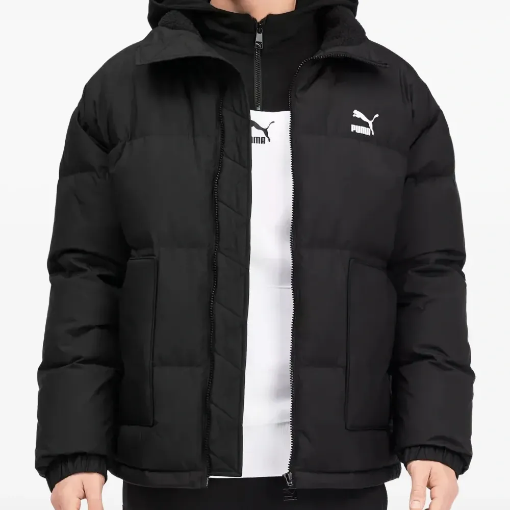 Стеганый пуховик с логотипом