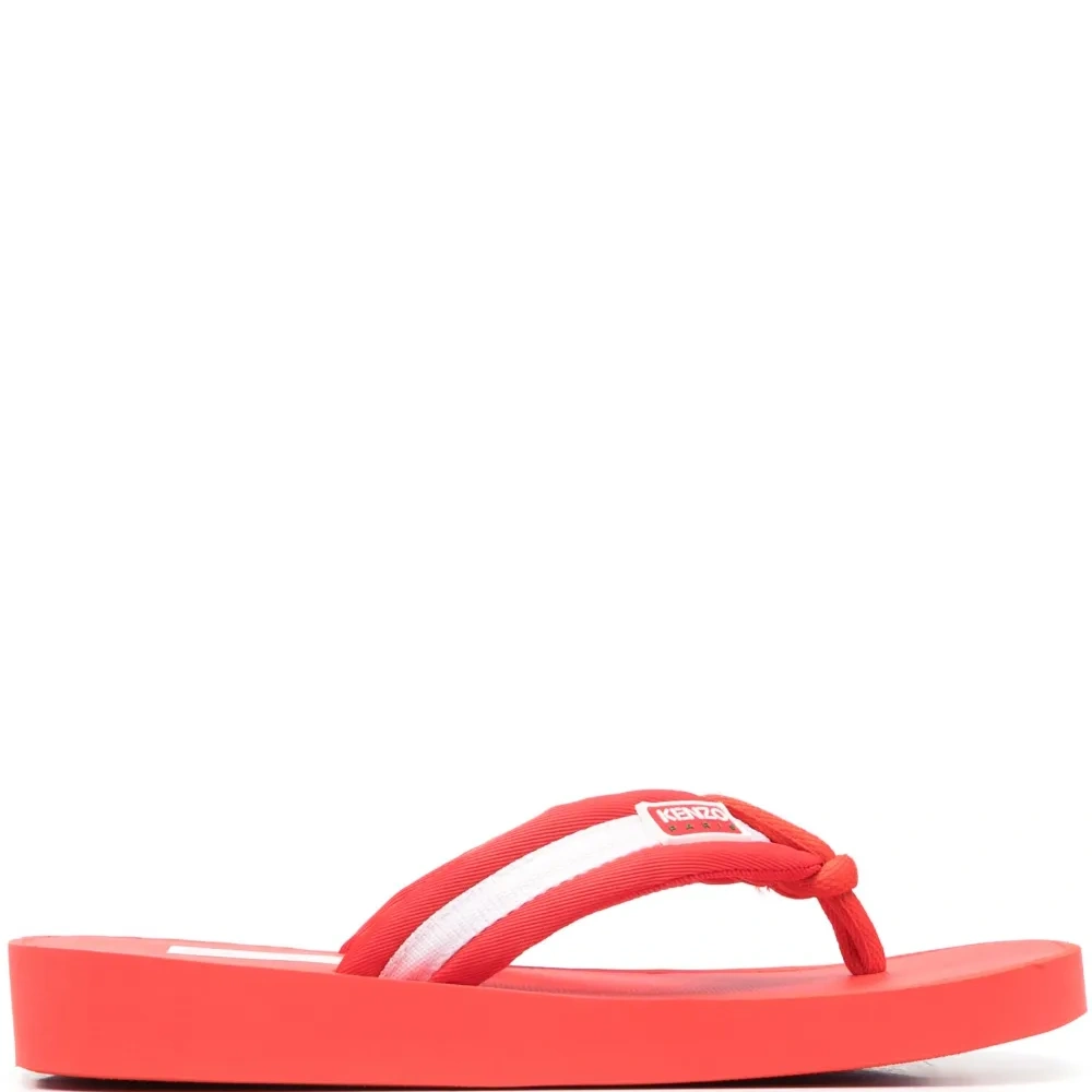 Шлепанцы в полоску с нашивкой-логотипом