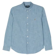 Джинсовая рубашка с длинными рукавами