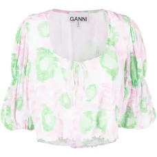 Блузка из ткани жоржет с цветочным принтом