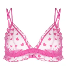 Полупрозрачный бюстгальтер-бралетт с принтом