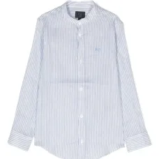 Полосатая рубашка без воротника Полосатая рубашка без воротника