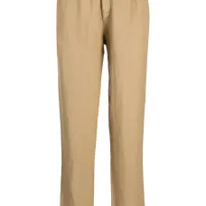 Льняные брюки прямого кроя