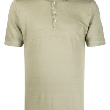 Льняная рубашка поло с классическим воротником