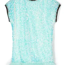 Платье с короткими рукавами и пайетками