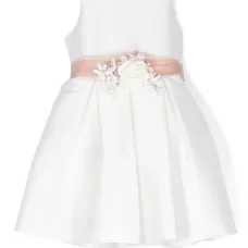 расклешенное платье с цветочной аппликацией