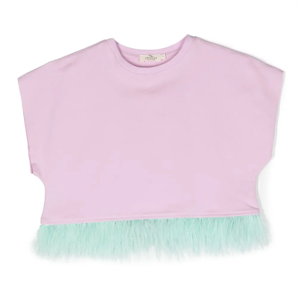 Футболка из органического хлопка с перьями