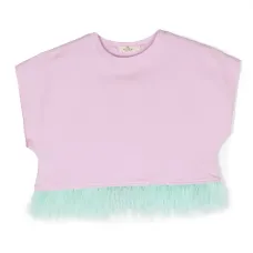 Футболка из органического хлопка с перьями