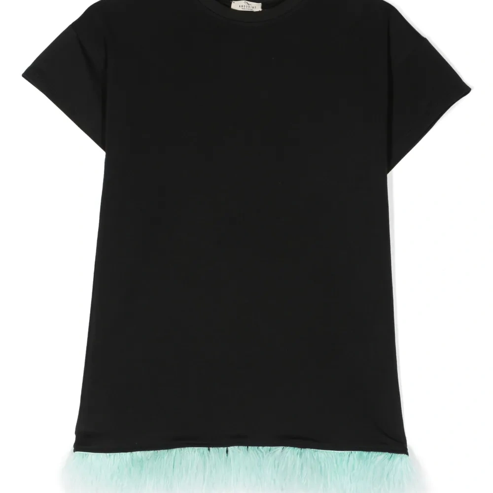 Платье из органического хлопка с перьями