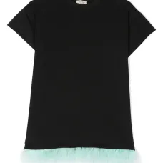 Платье из органического хлопка с перьями