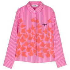 Полосатая рубашка с принтом