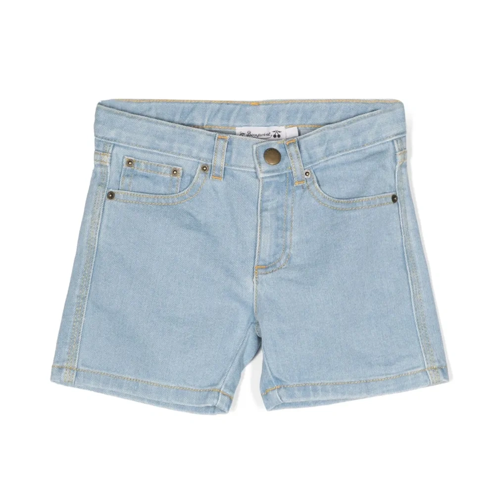 Джинсовые шорты с вышитым логотипом