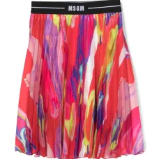 Плиссированная юбка с логотипом Плиссированная юбка с логотипом