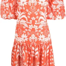 Платье с открытыми плечами и цветочным принтом Платье с открытыми плечами и цветочным принтом