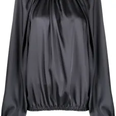 Атласная блузка со сборками