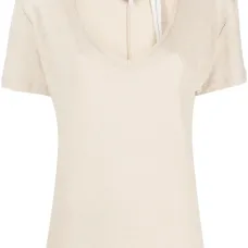 Меланжевая футболка с V-образным вырезом