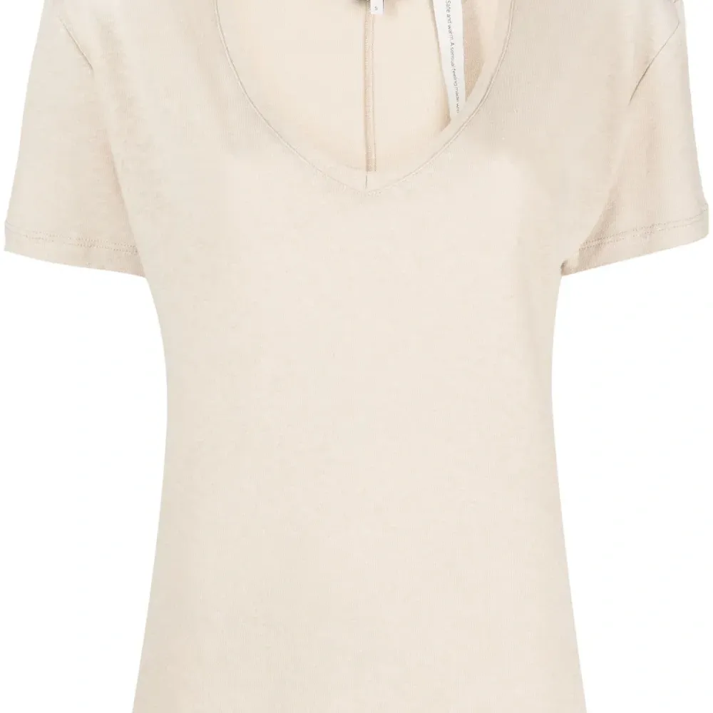 Меланжевая футболка с V-образным вырезом