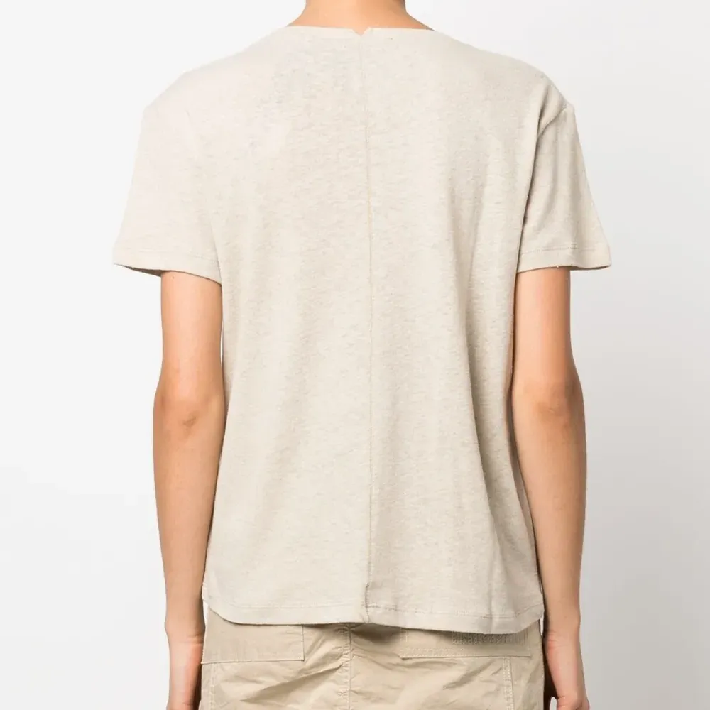 Меланжевая футболка с V-образным вырезом