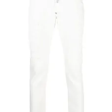 Прямые джинсы с эффектом потертости