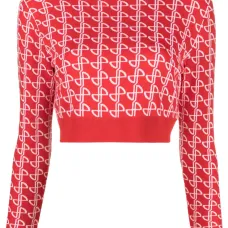 Шерстяной джемпер с жаккардовым логотипом