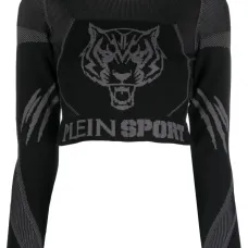 Укороченный топ с длинными рукавами