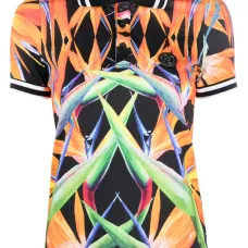 Рубашка поло с цветочным принтом