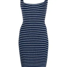Полосатое платье без рукавов