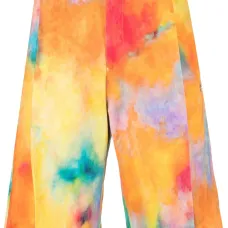 Шорты широкого кроя со складками и принтом тай-дай