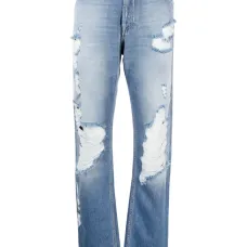 Джинсы с эффектом потертости