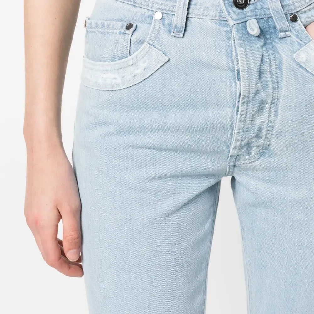 Прямые джинсы Double Shift с прорезями