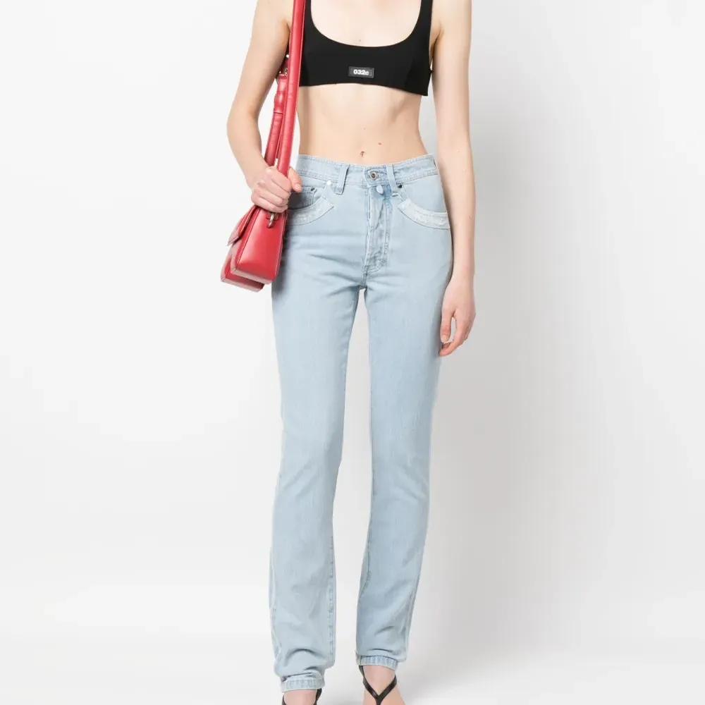 Прямые джинсы Double Shift с прорезями