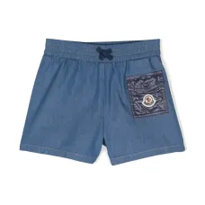 Шорты с эластичным поясом и нашивкой-логотипом