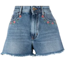 Джинсовые шорты с цветочной вышивкой Джинсовые шорты с цветочной вышивкой