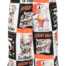 Шорты-бермуды с графичным принтом