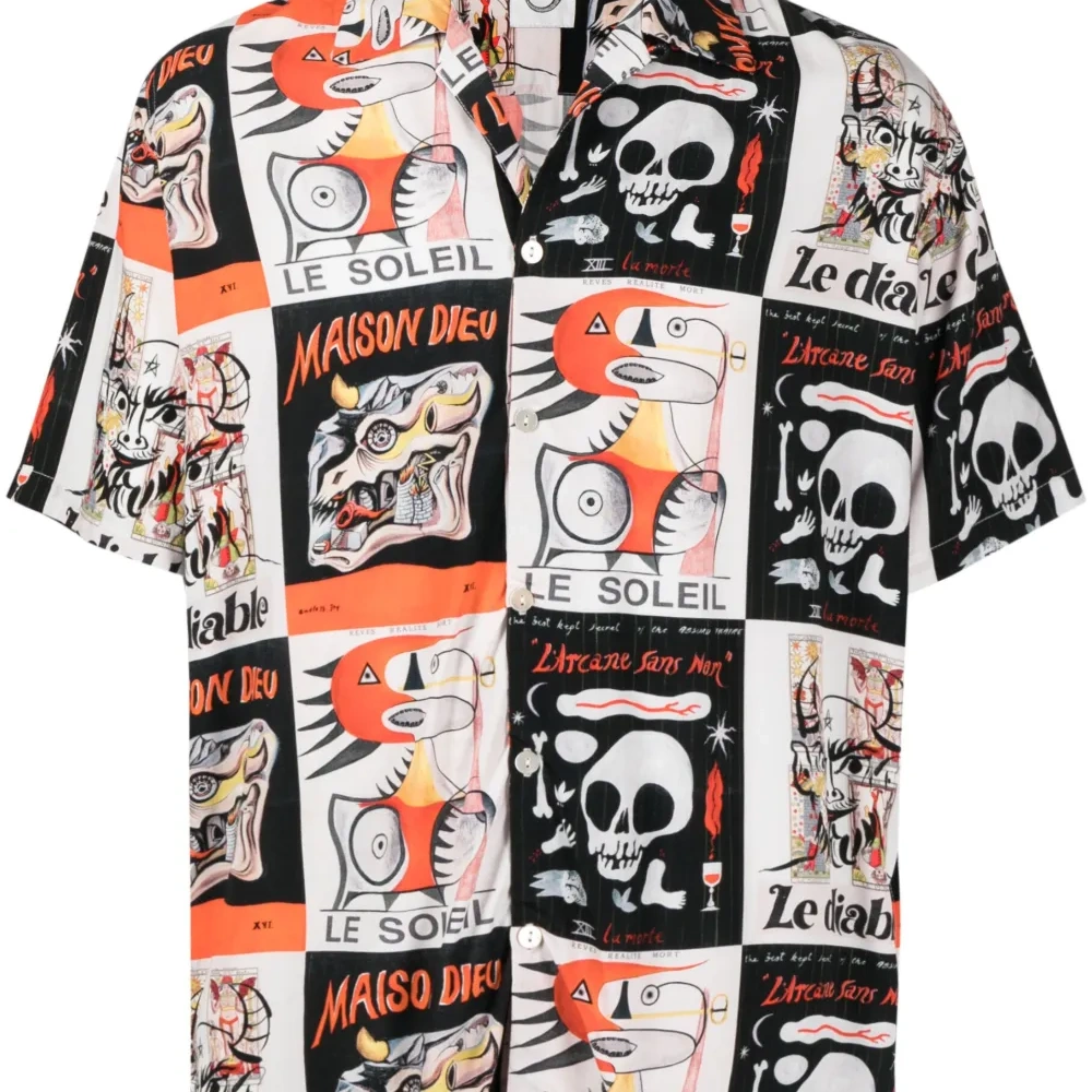 Рубашка с короткими рукавами и графичным принтом