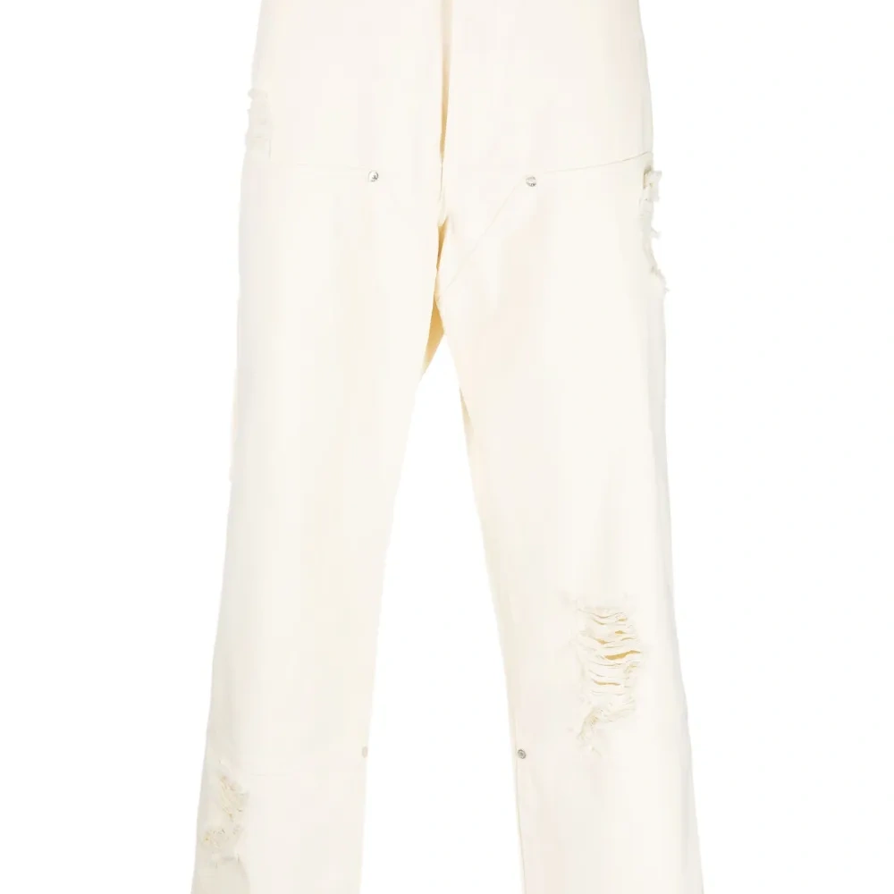 Джинсы свободного кроя с прорезями