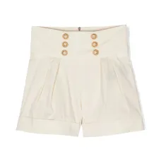 Шорты с декоративными пуговицами и складками Шорты с декоративными пуговицами и складками