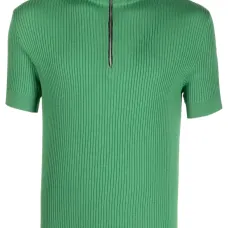 Джемпер в рубчик с короткими рукавами