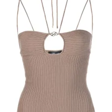 Трикотажный топ с вырезом халтер