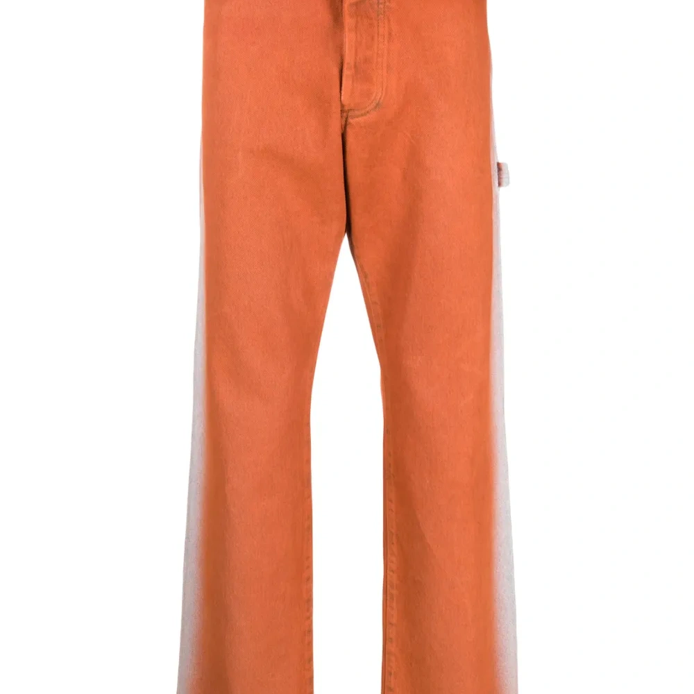 Прямые джинсы с эффектом градиента