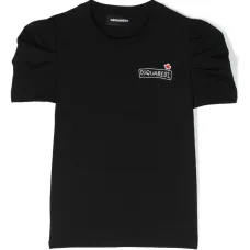 Футболка с объемными рукавами и логотипом