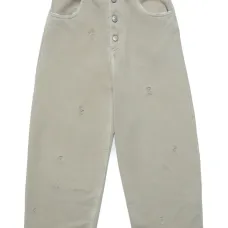 Широкие джинсы с эффектом потертости