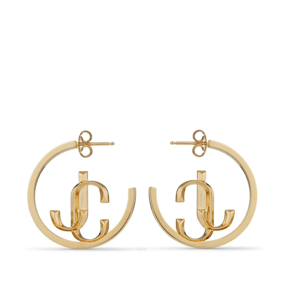 Серьги-кольца среднего размера с логотипом