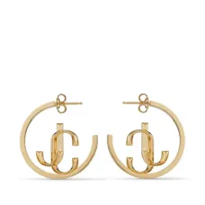 Серьги-кольца среднего размера с логотипом