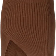 Мини-юбка асимметричного кроя в рубчик