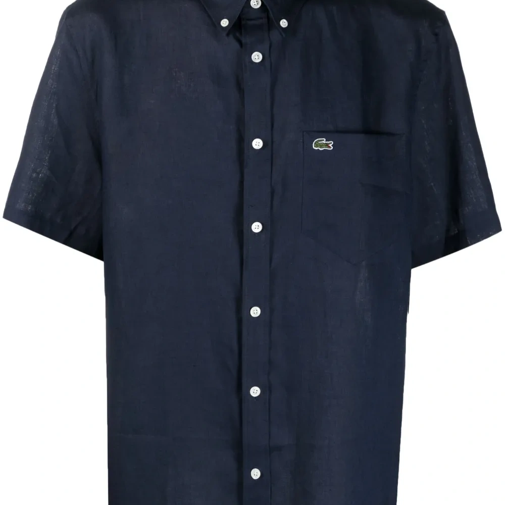 Рубашка с короткими рукавами и вышитым логотипом Рубашка с короткими рукавами и вышитым логотипом