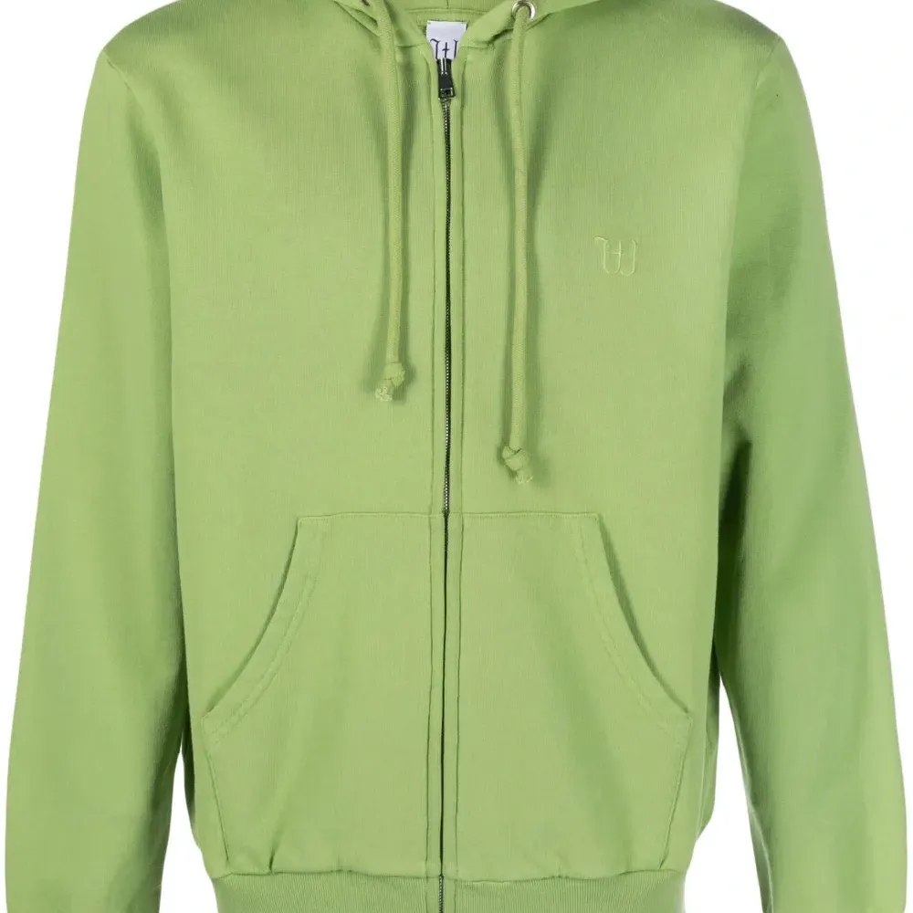 Худи на молнии с вышитым логотипом