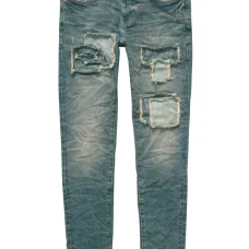 Джинсы скинни с заниженной талией и эффектом потертости